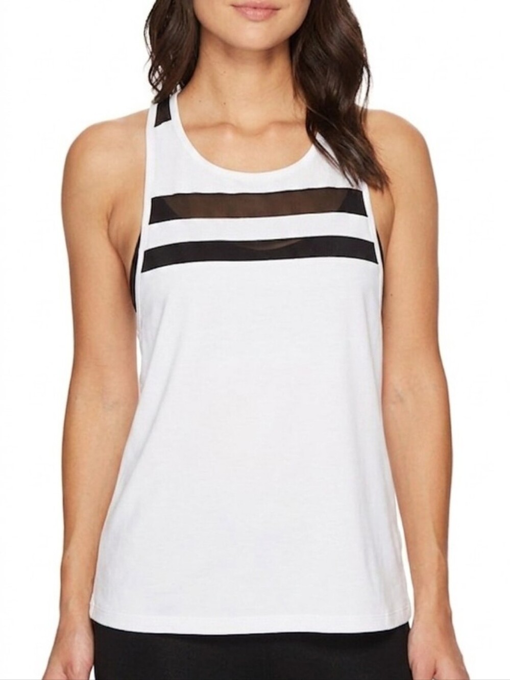 Threads 4 Thought White Mika Mesh Inserts Athletic Tank Top Size Medium